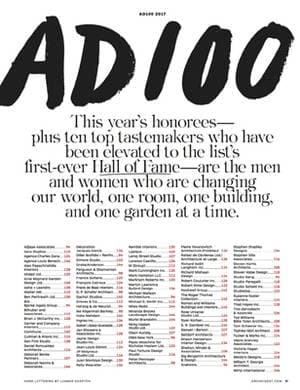 Wirtz is part of the 2017 AD100 (ARCHITECTURAL DIGEST)