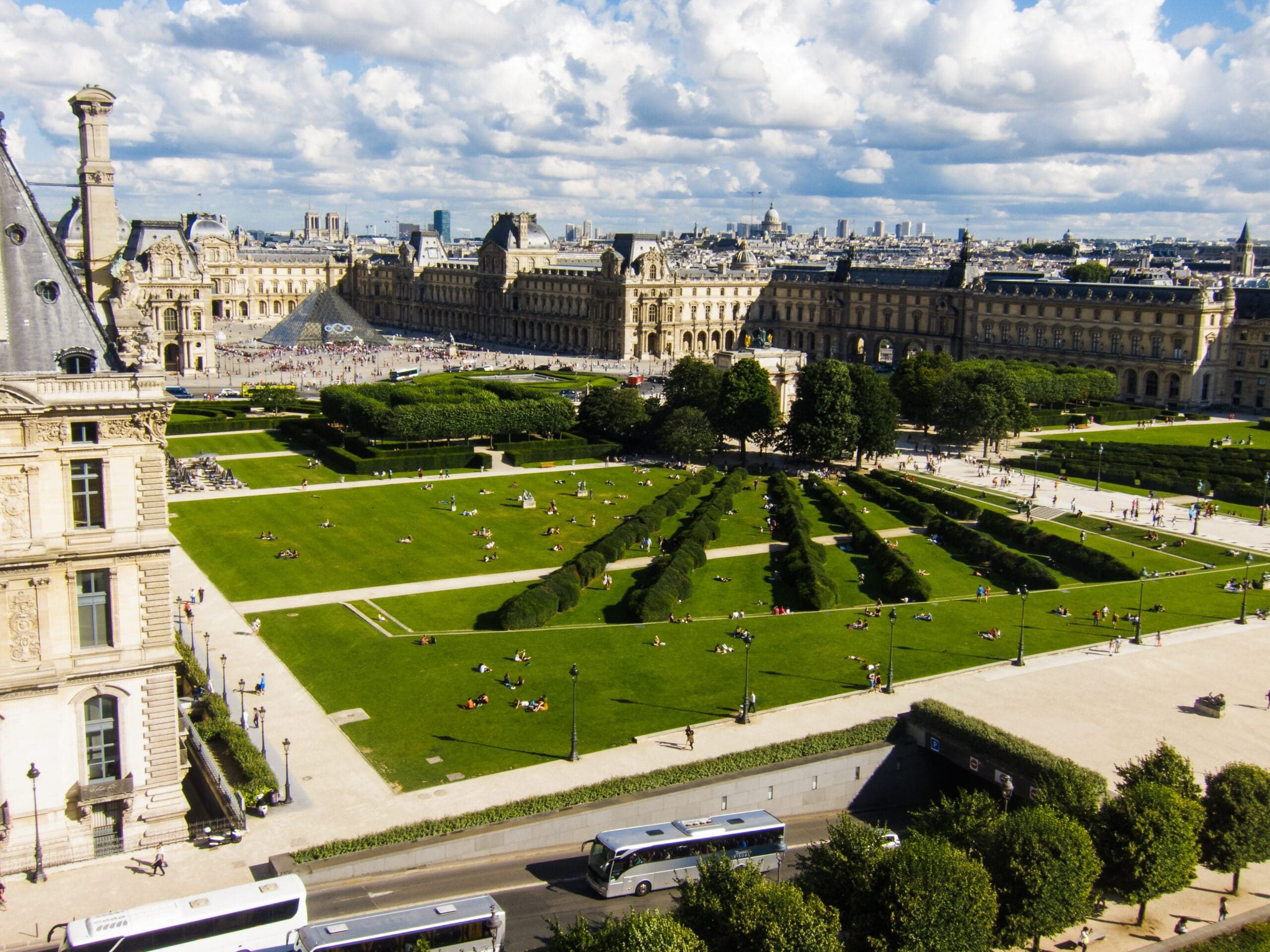 Les Jardins du Carrousel Paris aerial view near the Louvre