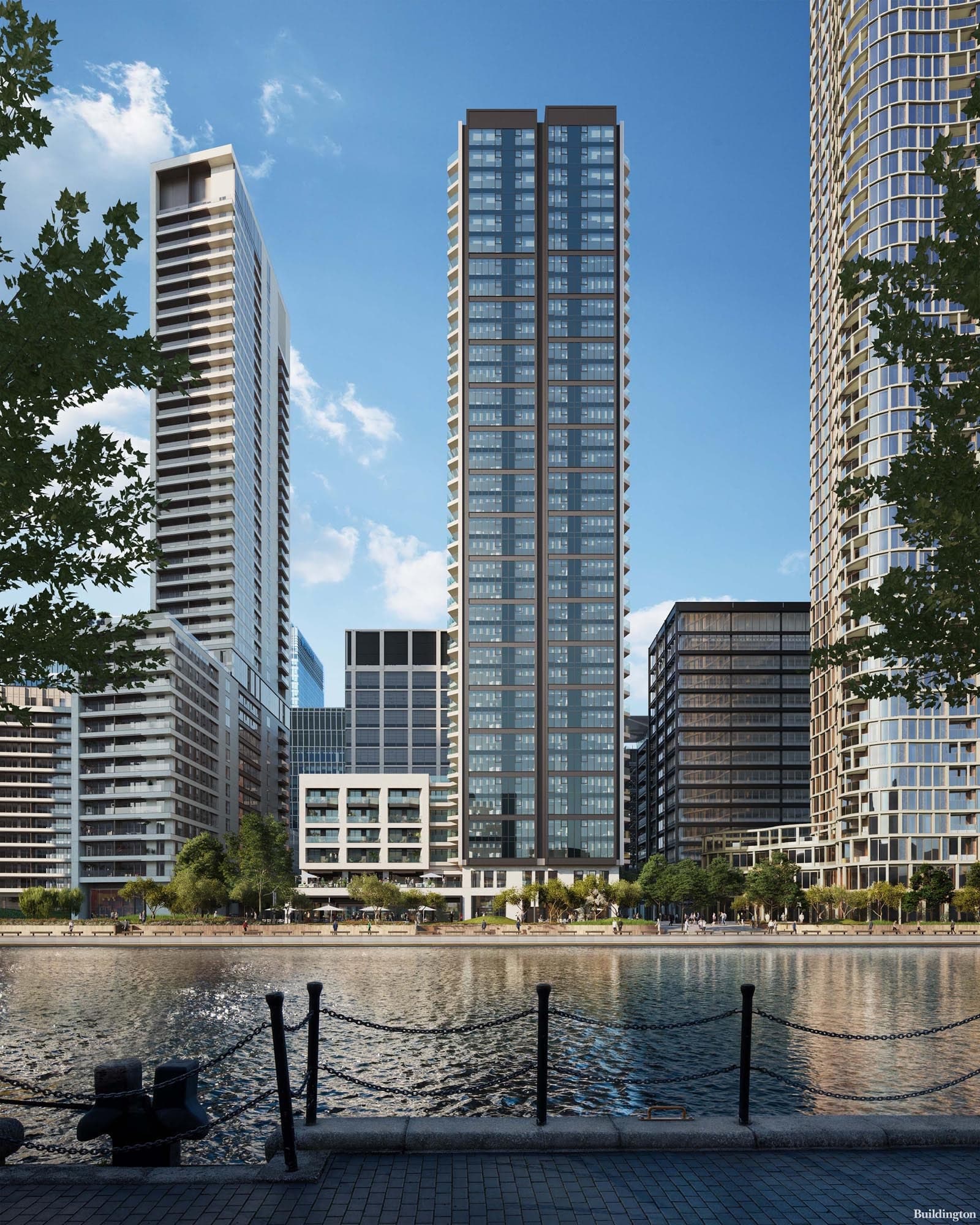 Construction has begun at South dock Gardens, Wood Wharf (UK)
