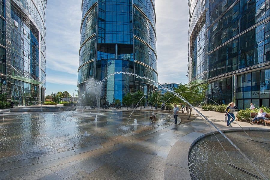 Plac Europejski garden and tower