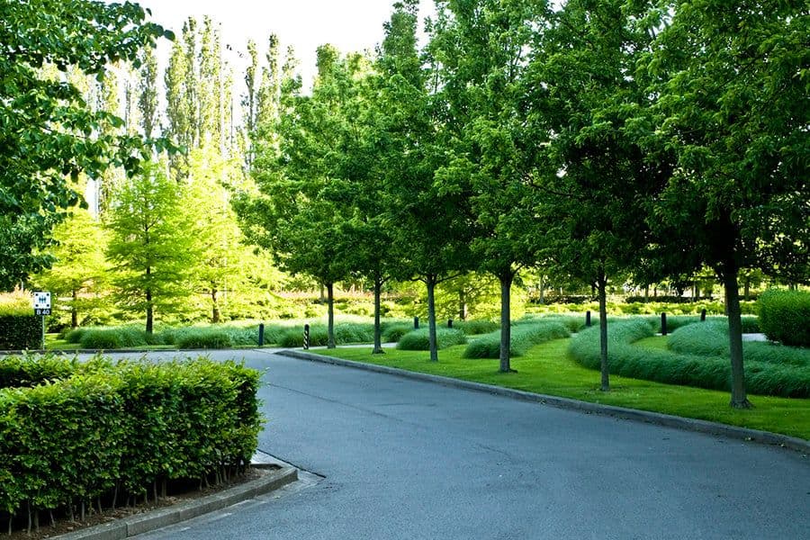 Léopold Square Office Park garden and building
