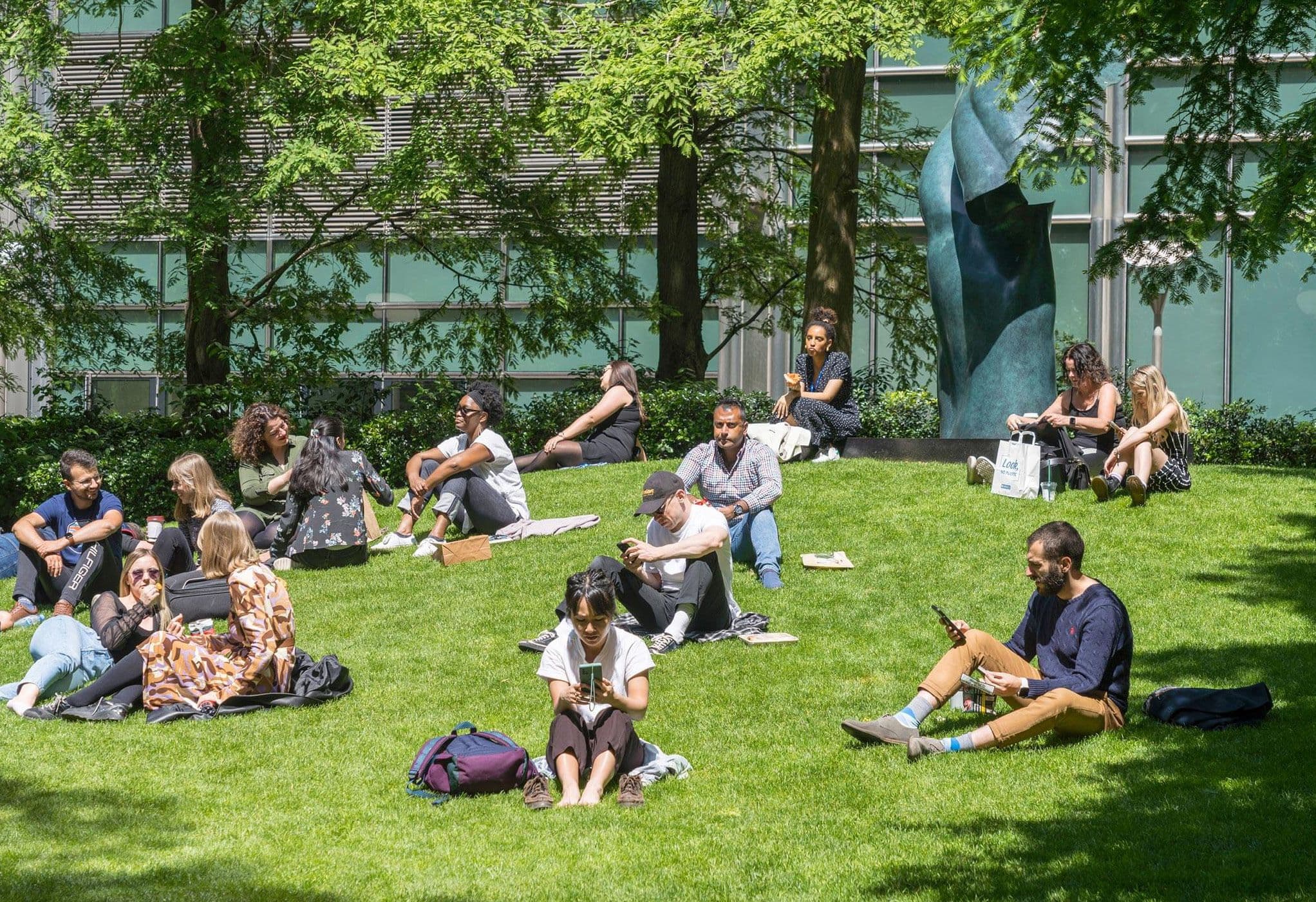 People sitting in Jubilee Park
