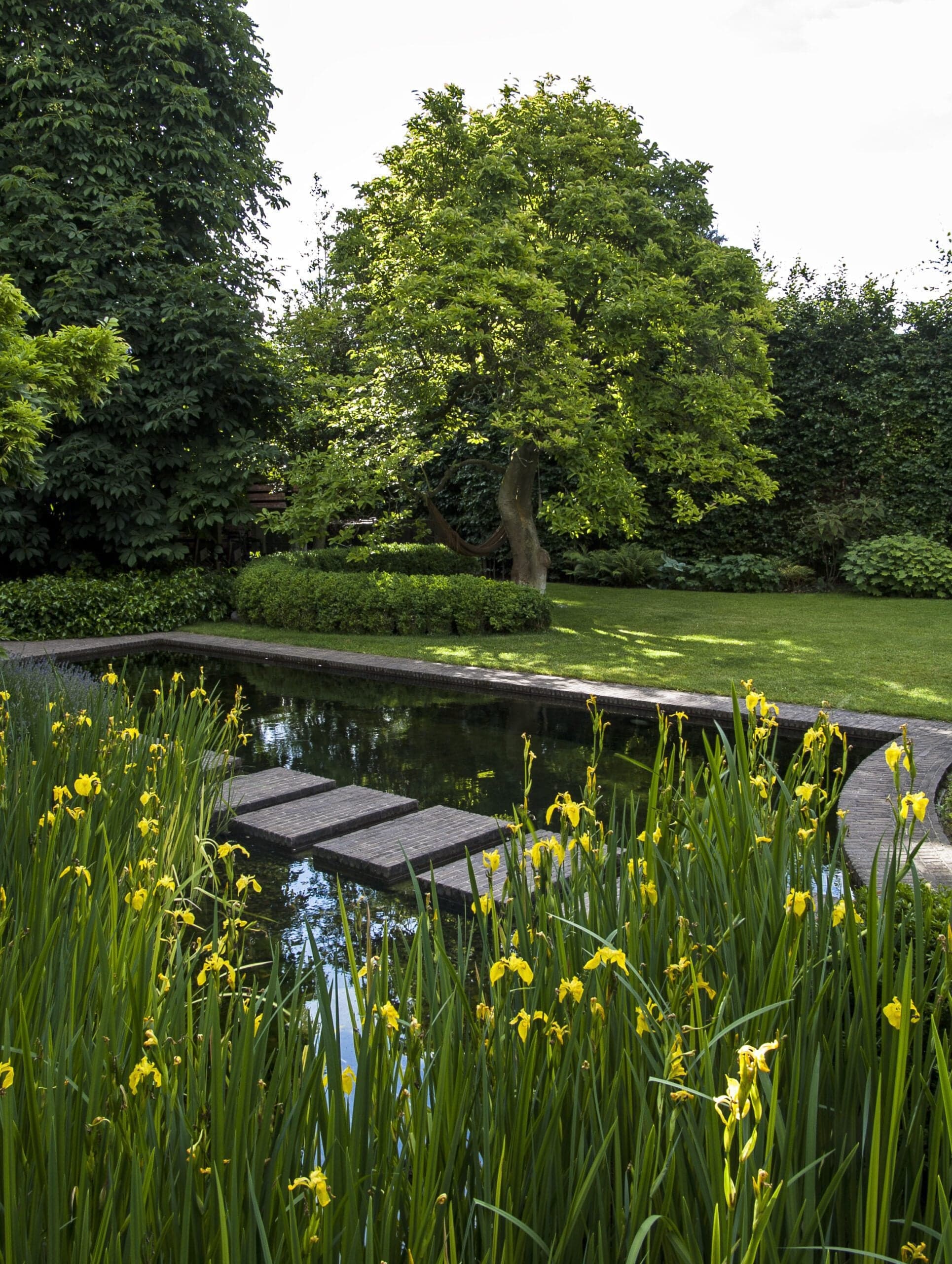 Private garden Boechout with natural swimming pond