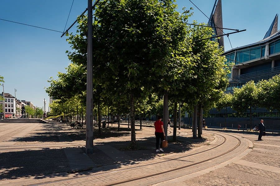 Bolivarplaats public square with trees